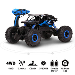 Cheerwing blue rock crawler tires in mud-ready setup