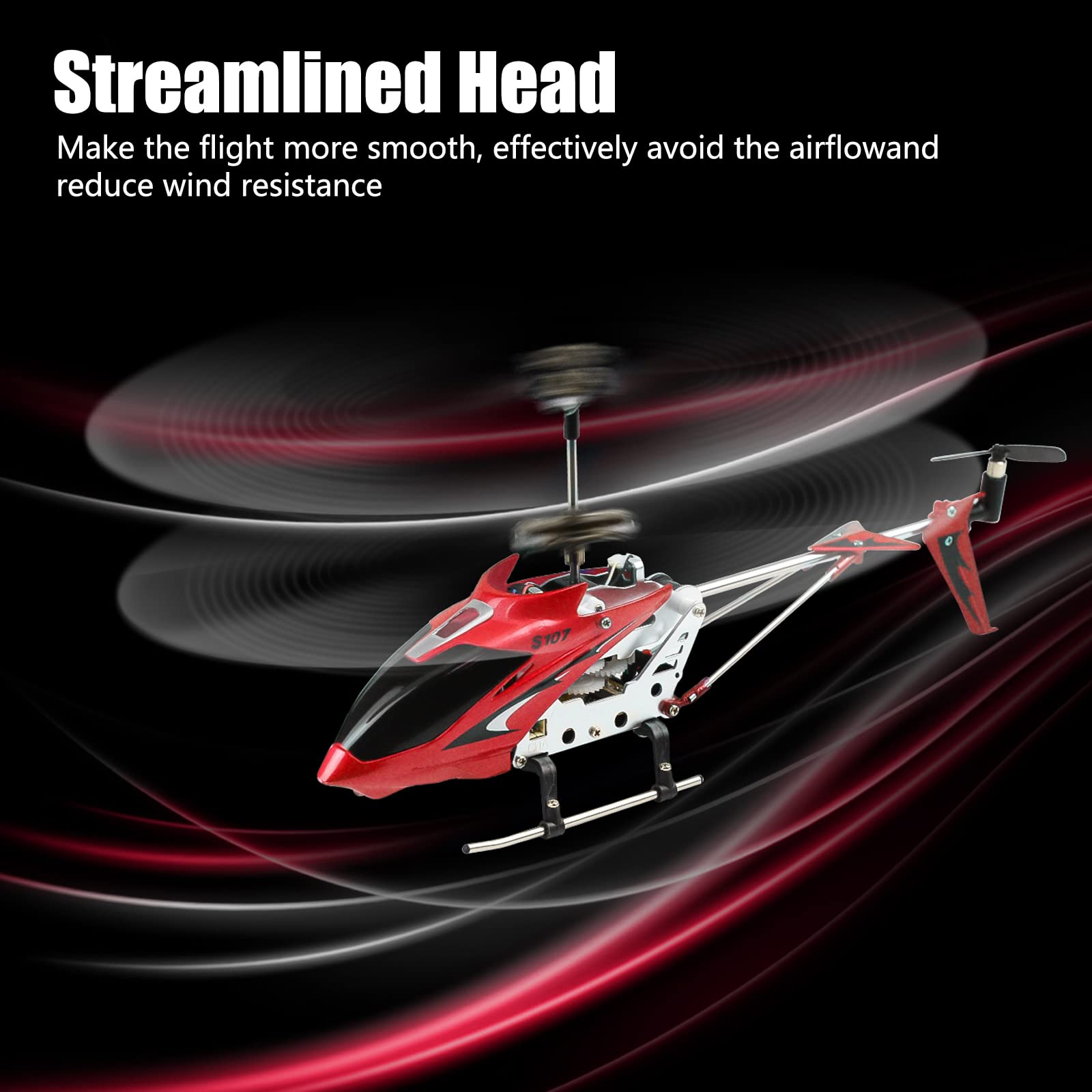 Cheerwing S107 colorful flashing lights improve visibility during play.