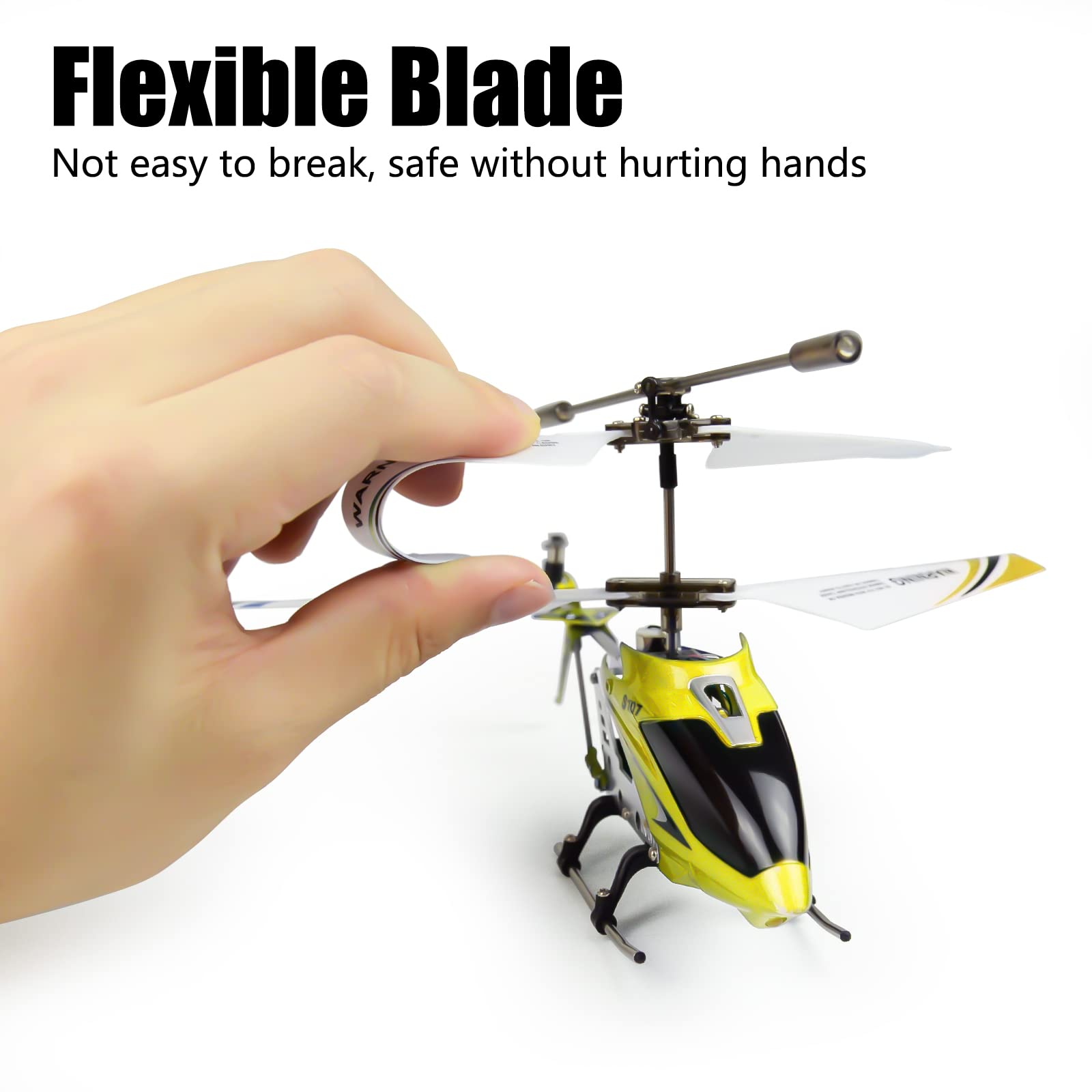 Cheerwing S107 yellow RC remote control offers responsive two-frequency setup.