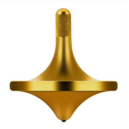 CHEETOP bronze stainless steel spinning top on concave base for stable long spin.