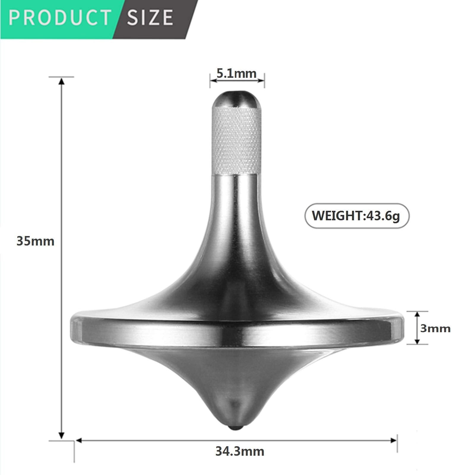 CHEETOP large-diameter spinning top demonstrates extended spins on the crystal base.