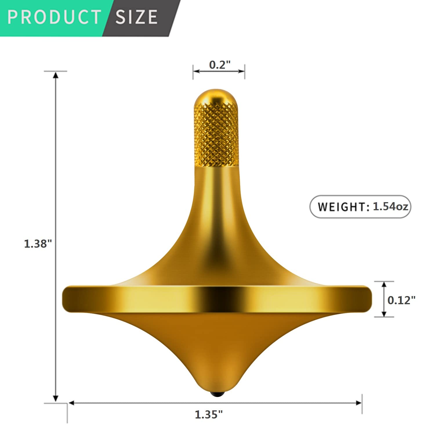 CHEETOP bronze spinning top held in hand for portable play