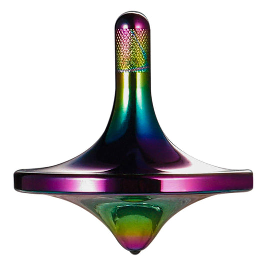 CHEETOP stainless steel spinning top iridescent 24mm on desk for steady, satisfying spins.