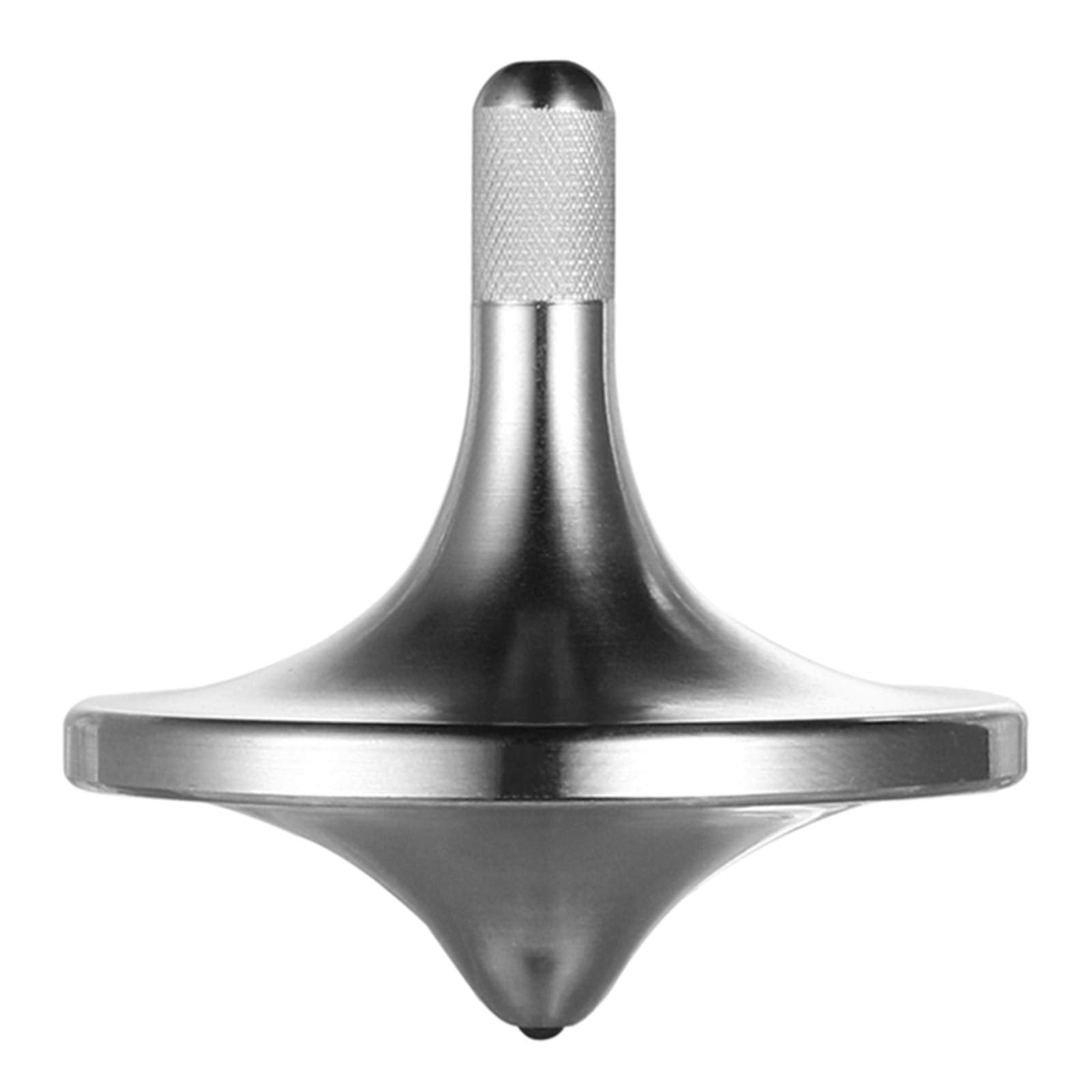 CHEETOP stainless steel spinning top (large) in hand showing balance and long spin