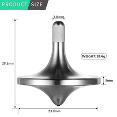 CHEETOP stainless steel spinning top (medium) spinning on crystal base with steady rotation