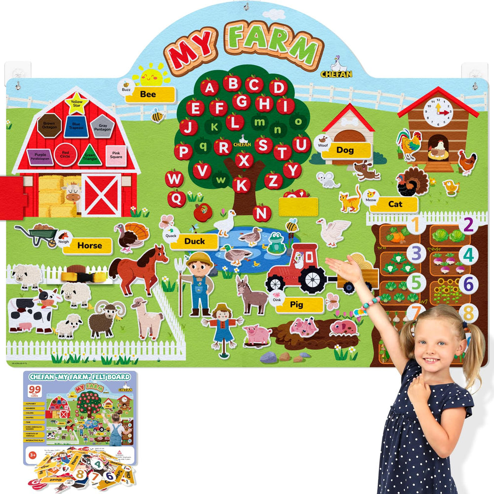 CHEFAN farm background felt board ready for storytelling and imagination.