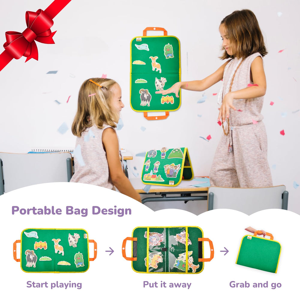 CHEFAN Felt board with back storage pockets for organized travel