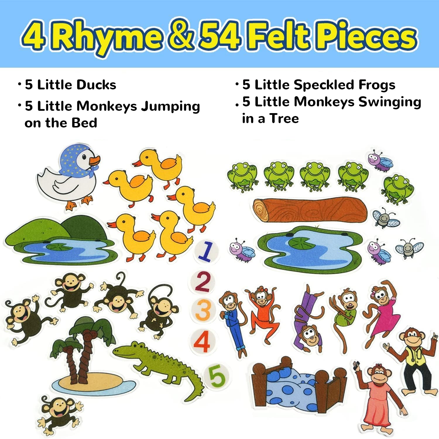 CHEFAN five little monkeys pieces spark stories during circle time.