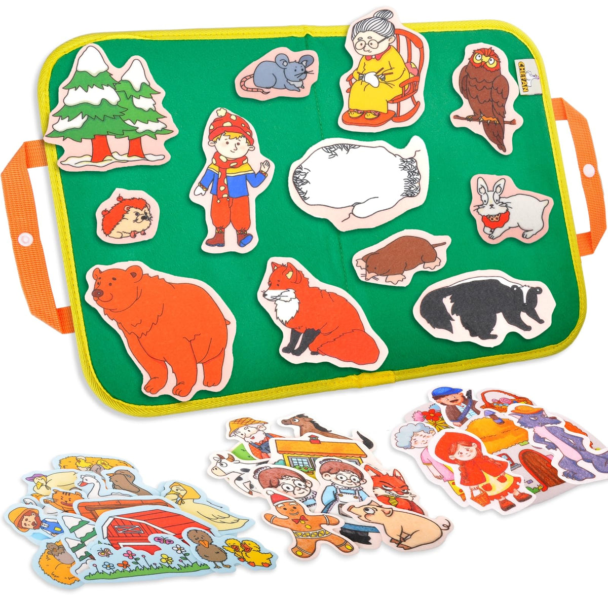 CHEFAN four-pack felt board story set for classroom storytelling and travel