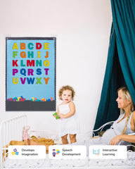 CHEFAN 32x22 inch felt board offers spacious learning area.