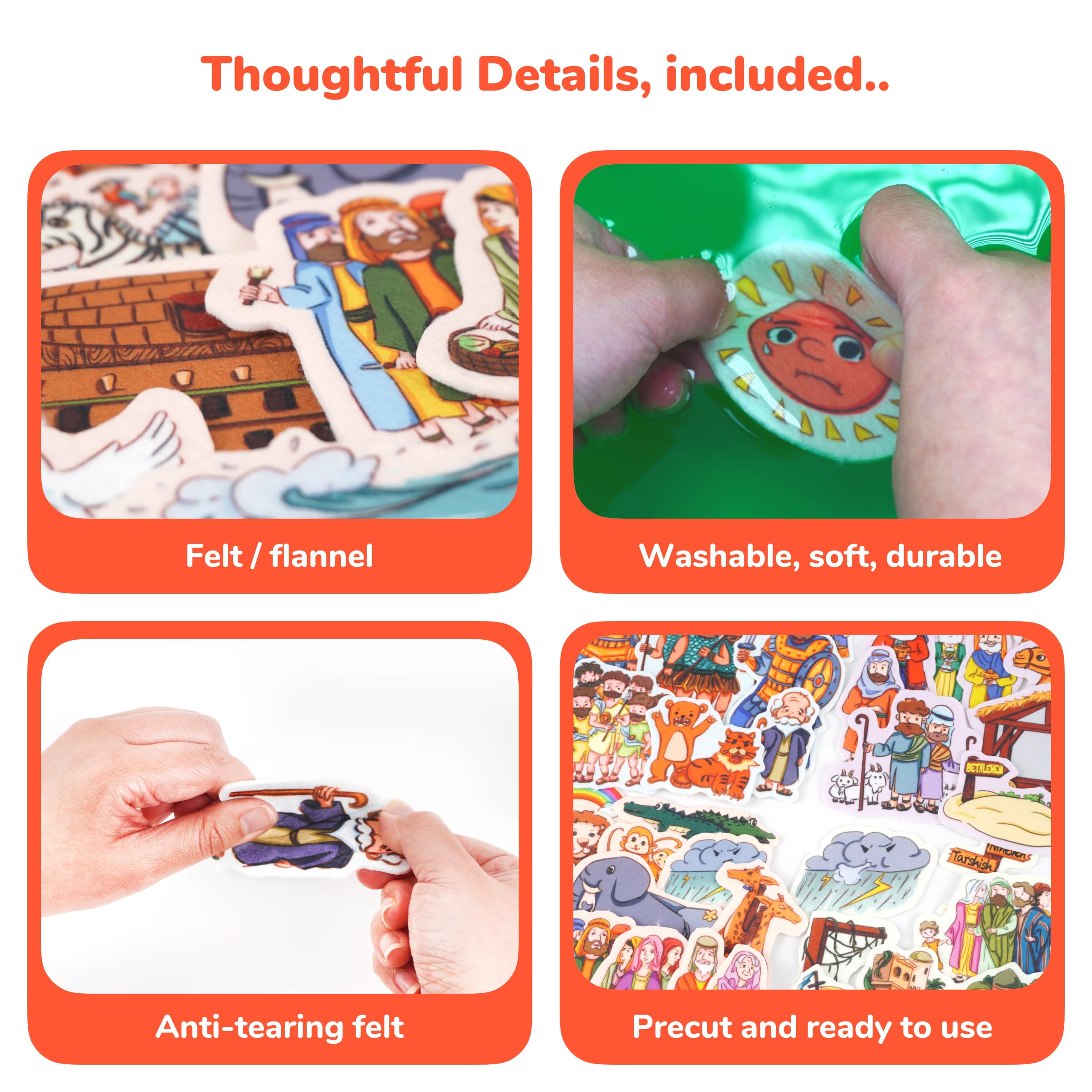CHEFAN Nativity of Jesus felt pieces for festive, educational scenes