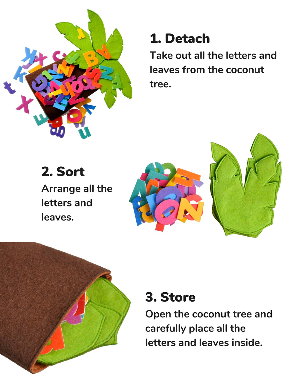 CHEFAN soft felt material ensuring safe, washable educational toy