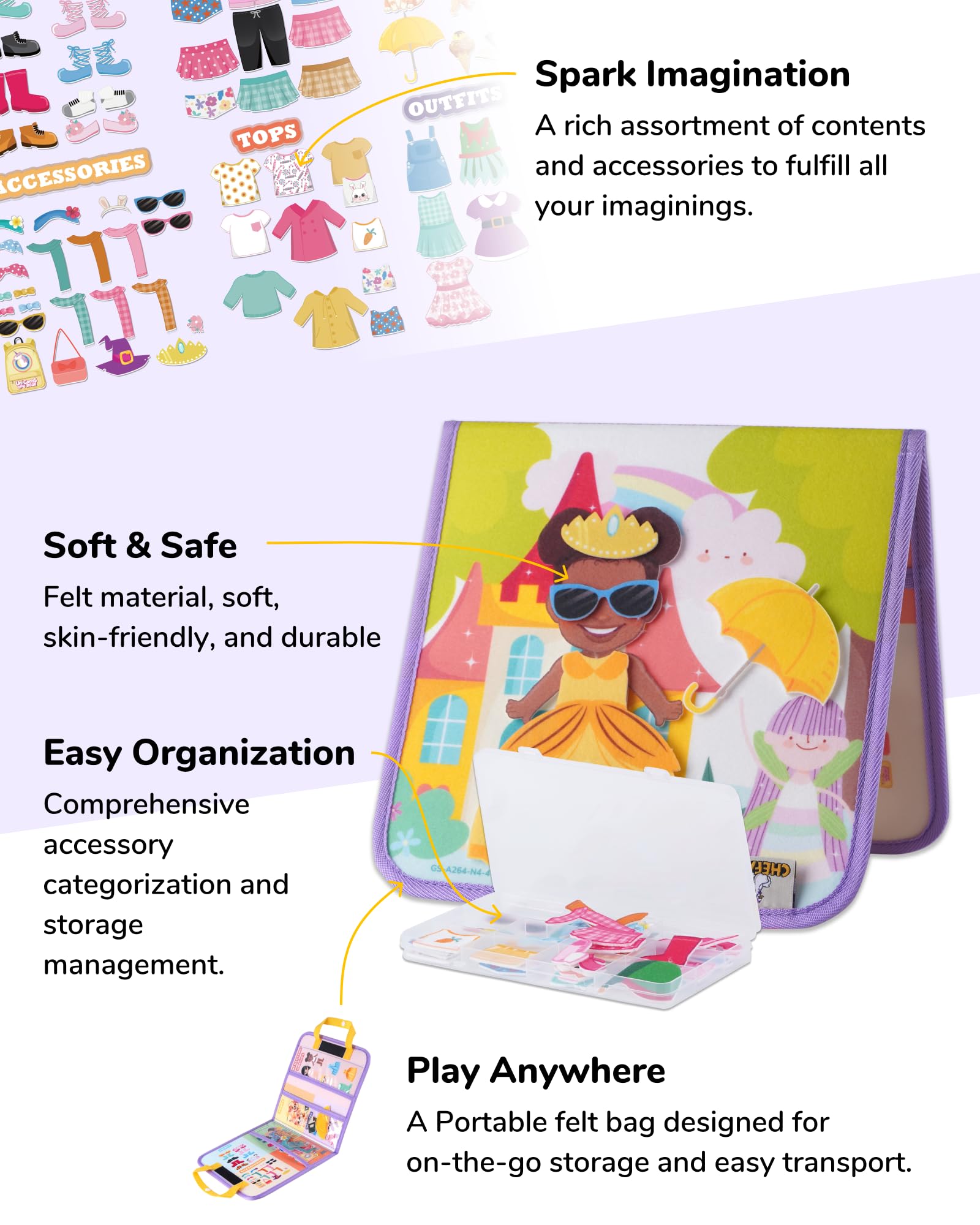 CHEFAN storage box and travel-ready design for easy carry and play on the go