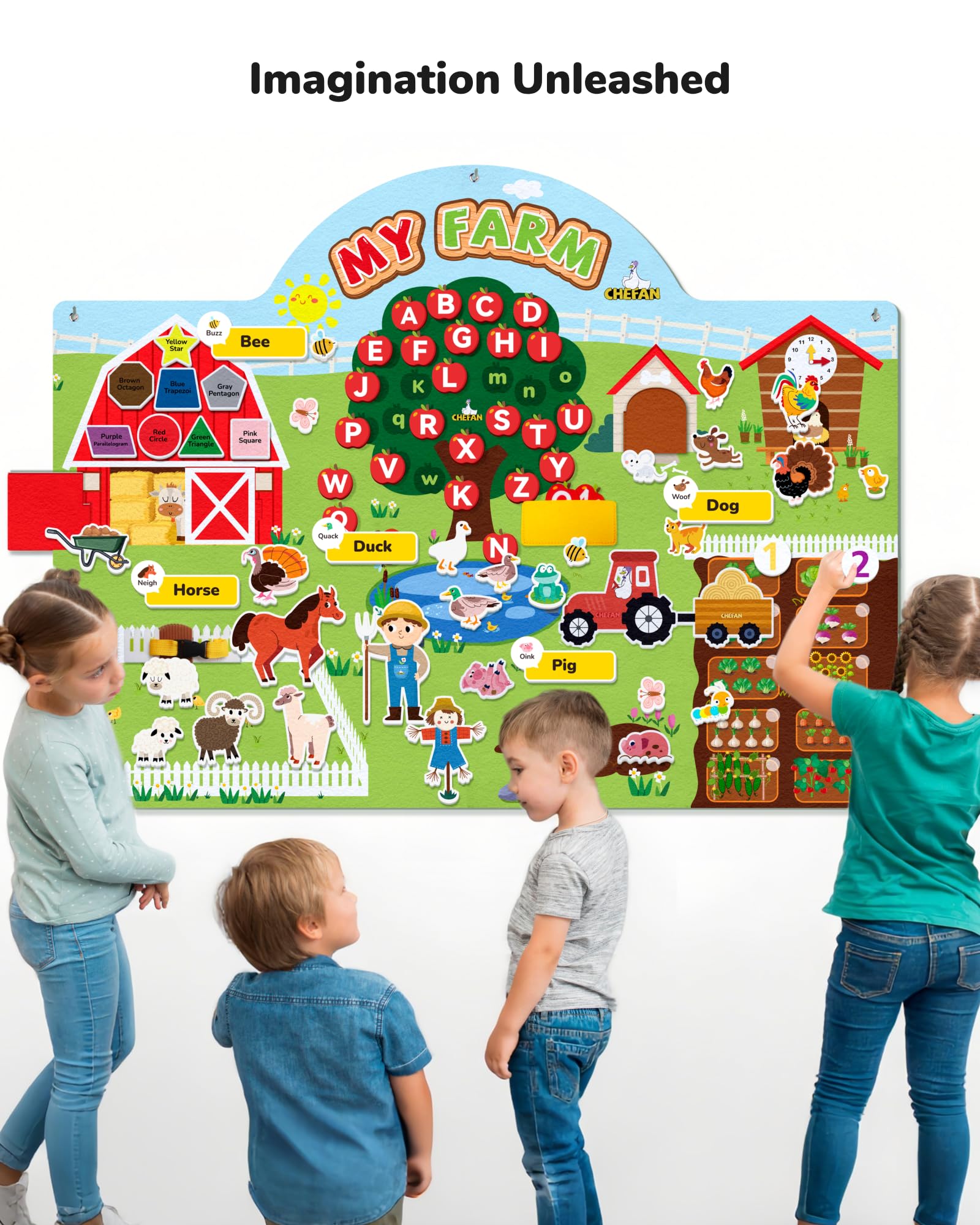 CHEFAN tractor and tools details for interactive learning moments.