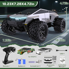 Cheffun RC car driving on grass showing steady off-road performance