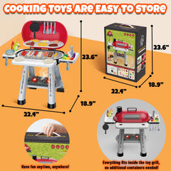 Cheffun Kids Grill Playset includes diverse toy foods for creative cooking play.