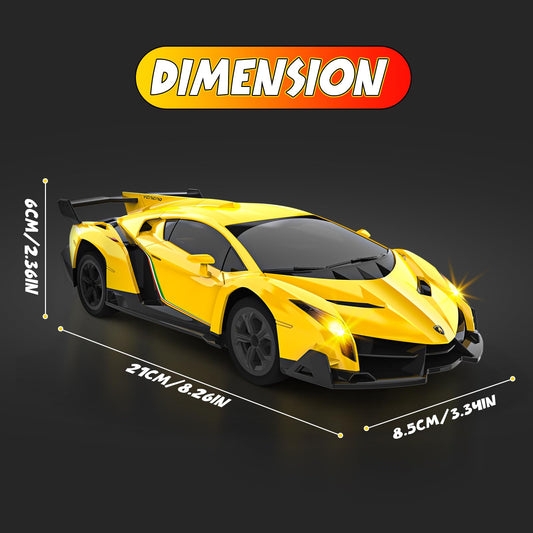 Cheffun Lamborghini RC car drifting with detachable tyres for stylish stunts.