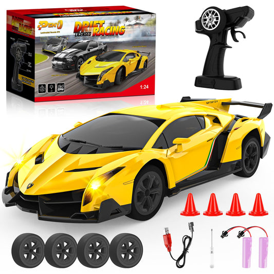 Cheffun Lamborghini RC car front view for authentic licensed appearance and exciting remote play.