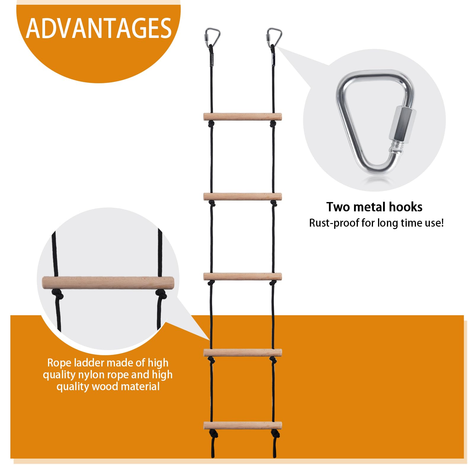 ChengFu backyard play setup with rope ladder promotes balance and coordination