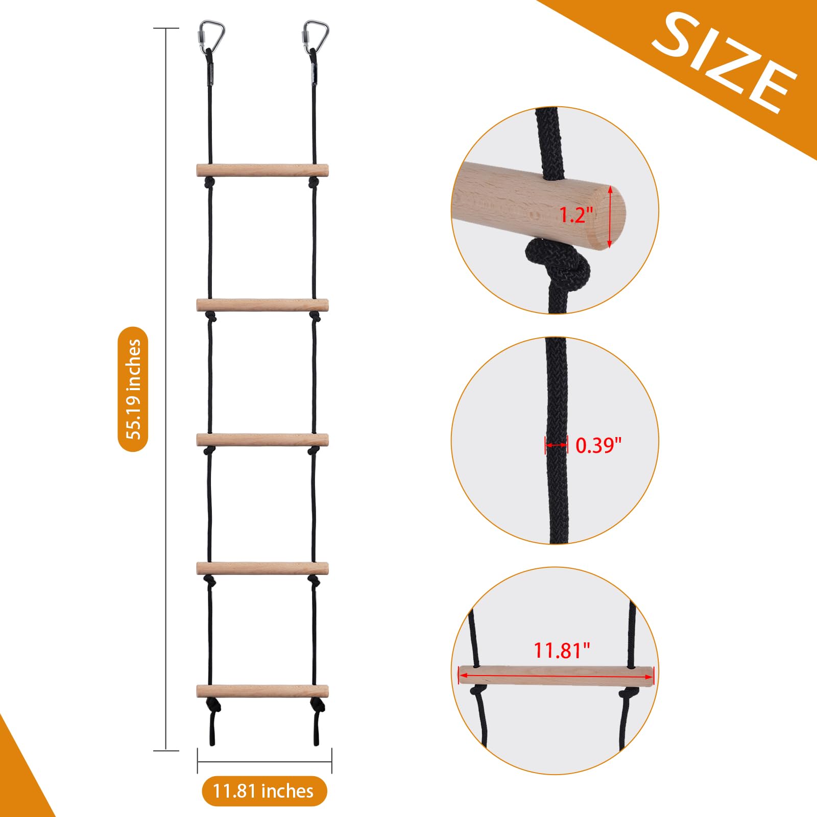 ChengFu rope ladder hanging hook setup enables quick indoor or outdoor use