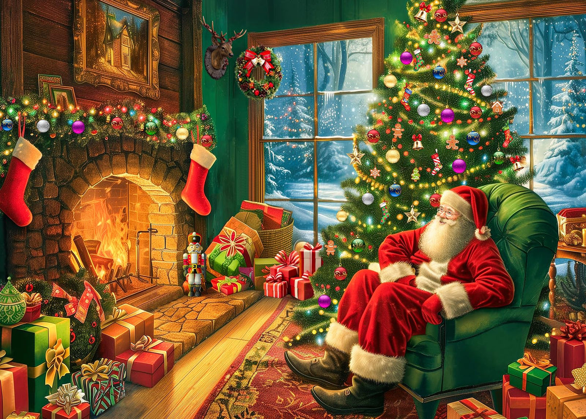 CHengQiSM Christmas puzzles box with festive fireplace scene, ideal for gifting
