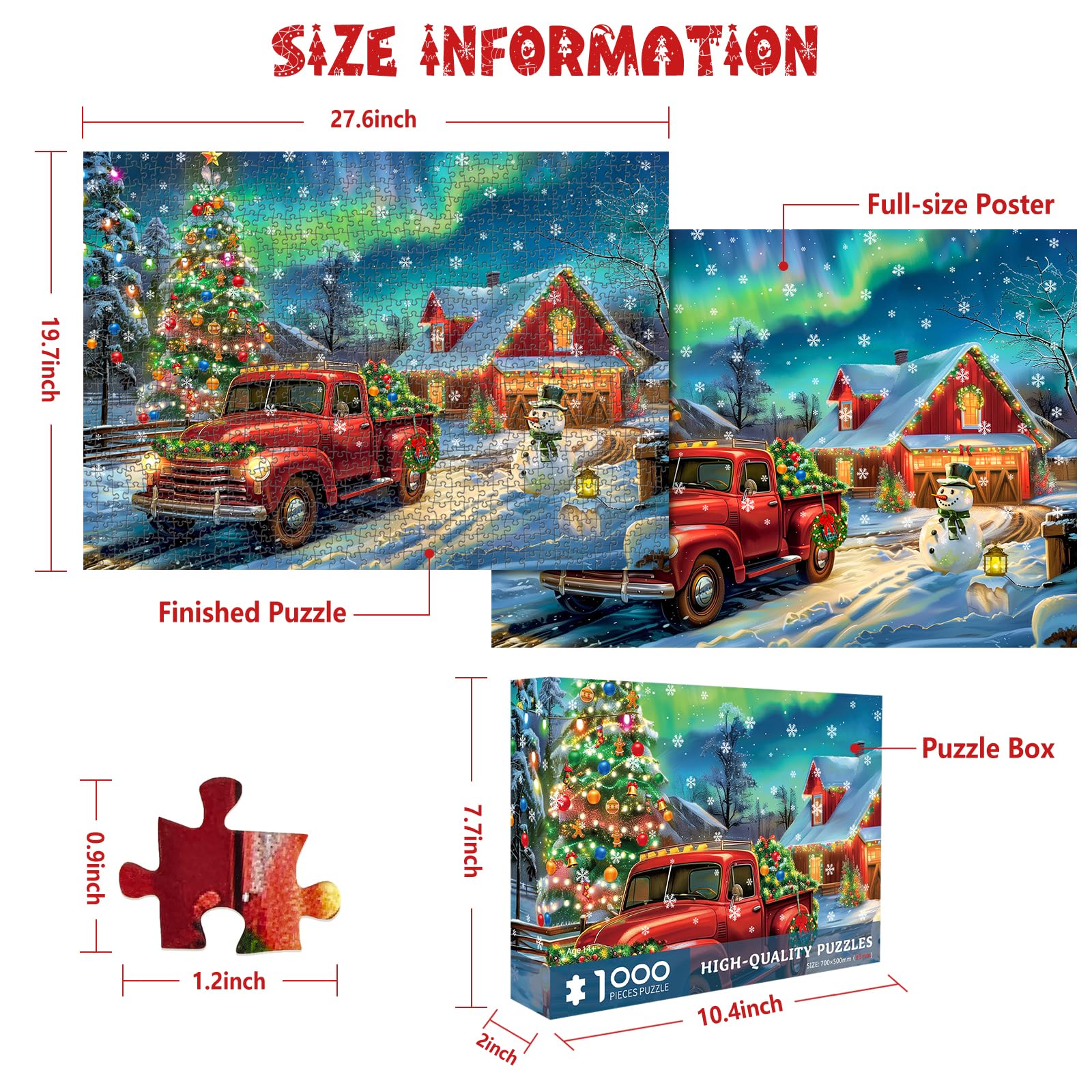 CHengQiSM 1000-piece finished puzzle on table shows Aurora scene for family time.