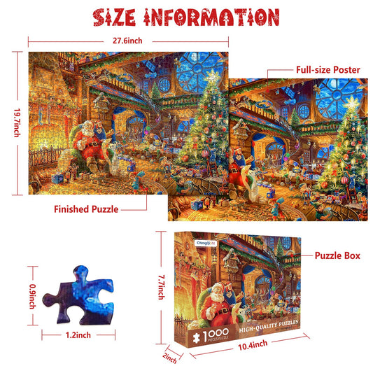 CHengQiSM Santa Claus puzzle scene with vibrant colors for cozy family night.