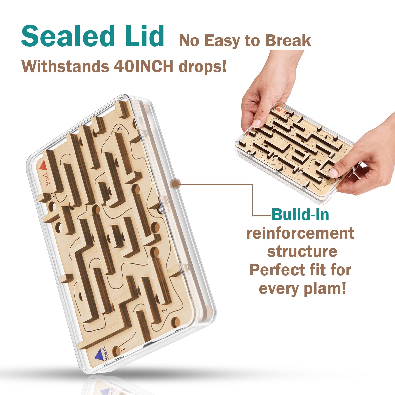 Cherosin beech-core puzzle board with acrylic cover highlighting compact, travel-friendly design.