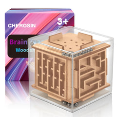 CHEROSIN fidget puzzle cube wooden design on desk enhances concentration.