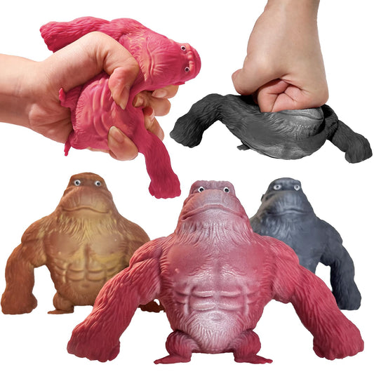 CHEROSIN squishy monkey stretch gorilla toy 3-pack for stress relief and fidget fun