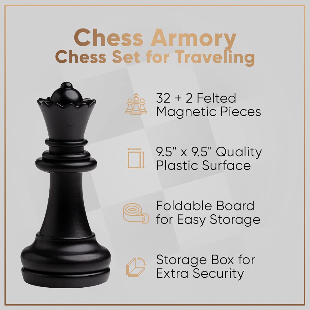 Folded board showing built-in storage for pieces.