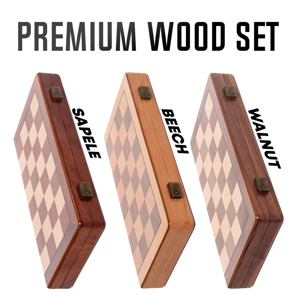 Gift box display of Chess Armory set for gifting elegance.