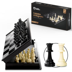 Chess Armory magnetic travel board folded with pieces inside.