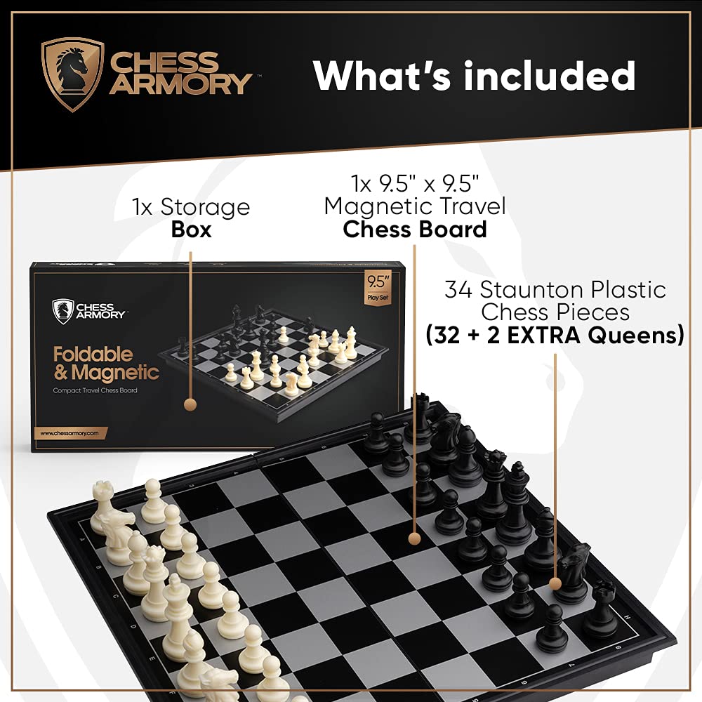 Chess Armory Staunton pieces with felt bottoms protect the board.