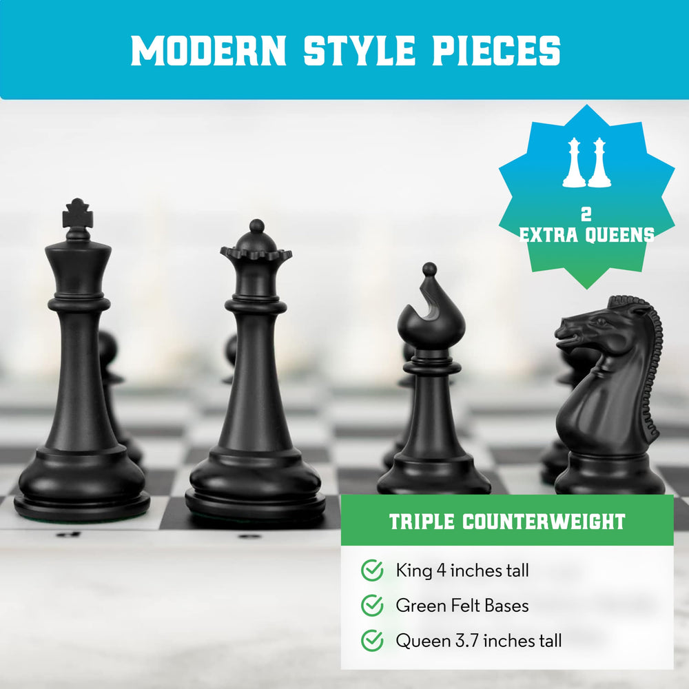 Chess Geeks Best Chess Set Ever roll-up silicone board resists spills