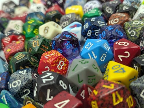 Chessex Pound-O-Dice color variety with speckled and marbled finishes