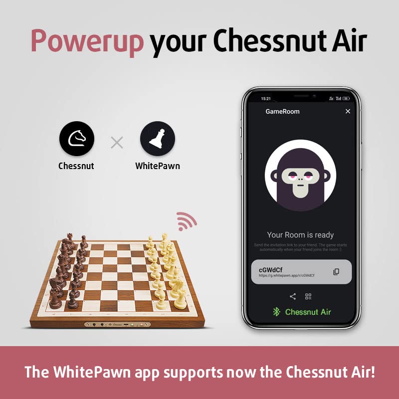 Chessnut Air packaging showing included sensors and two extra queens
