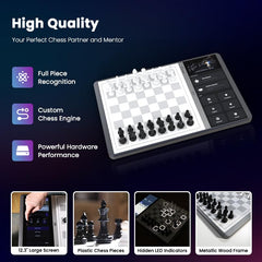 Chessnut Evo LED lighting enhances board ambience during matches and analysis.