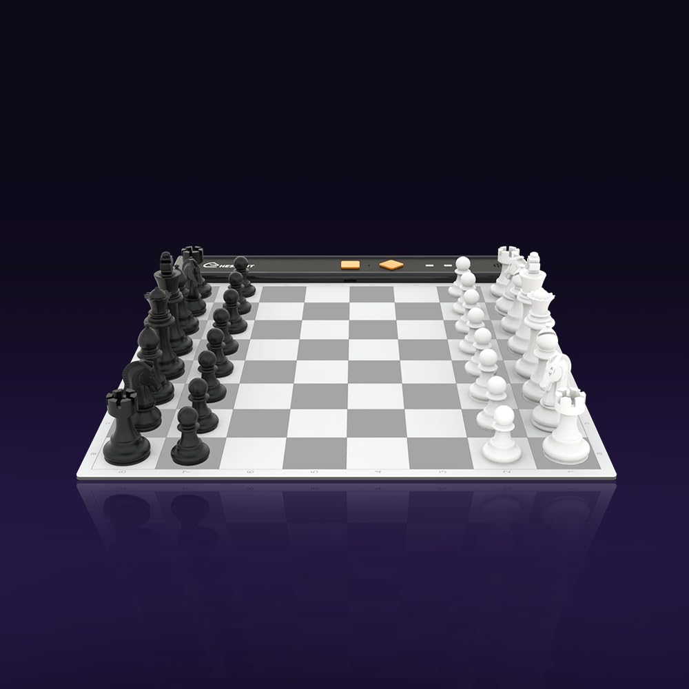 Chessnut Go board top view highlighting quick setup for desk or travel.