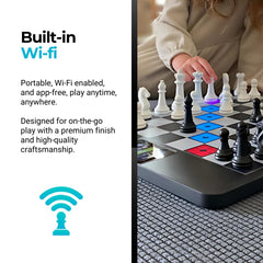 ChessUp 2 built-in WiFi enables online games from the board.
