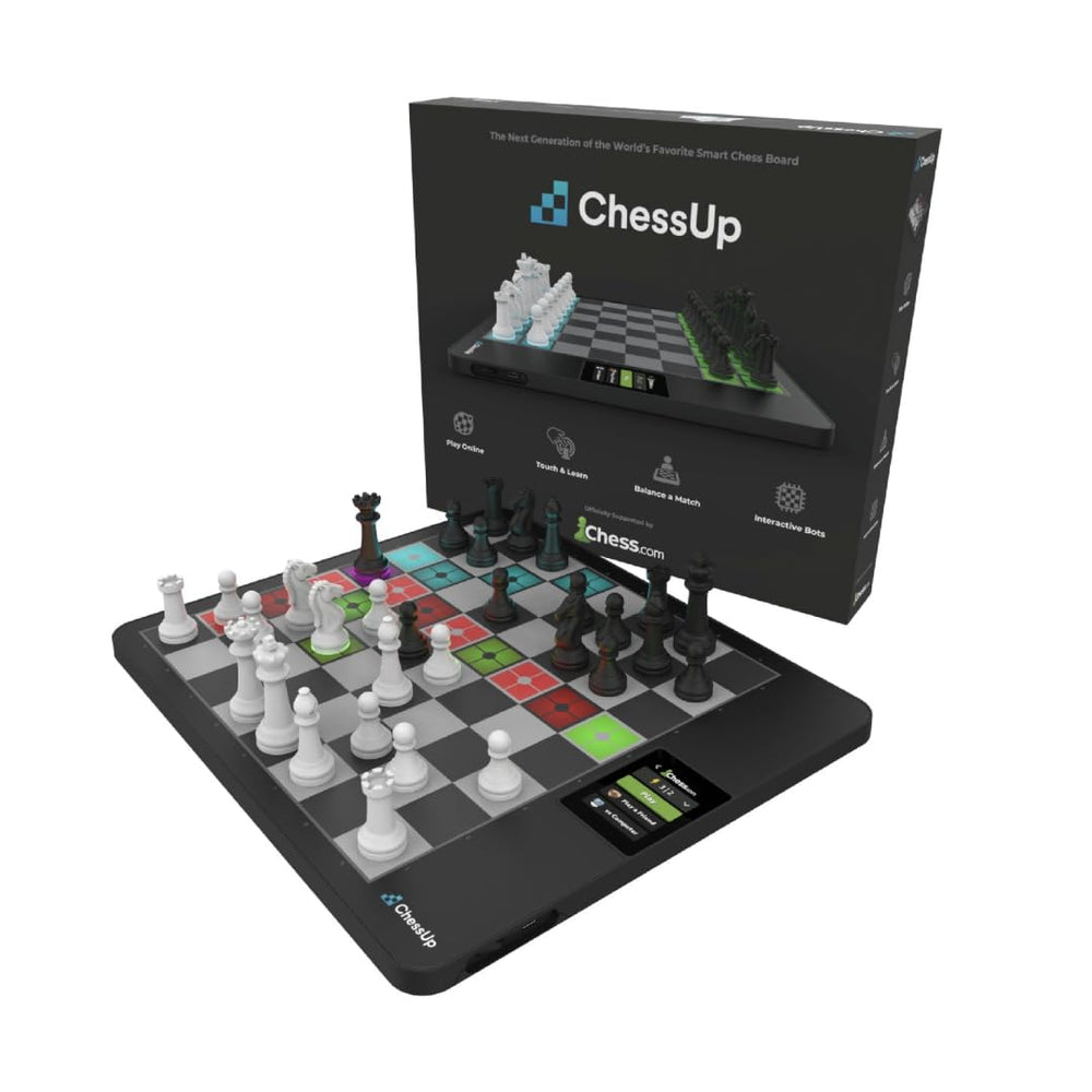 ChessUp 2 light-up board showing guided moves to improve strategy.
