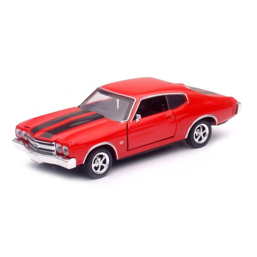 Chevrolet 1970 Chevelle SS die-cast model with hood open, ideal for display.
