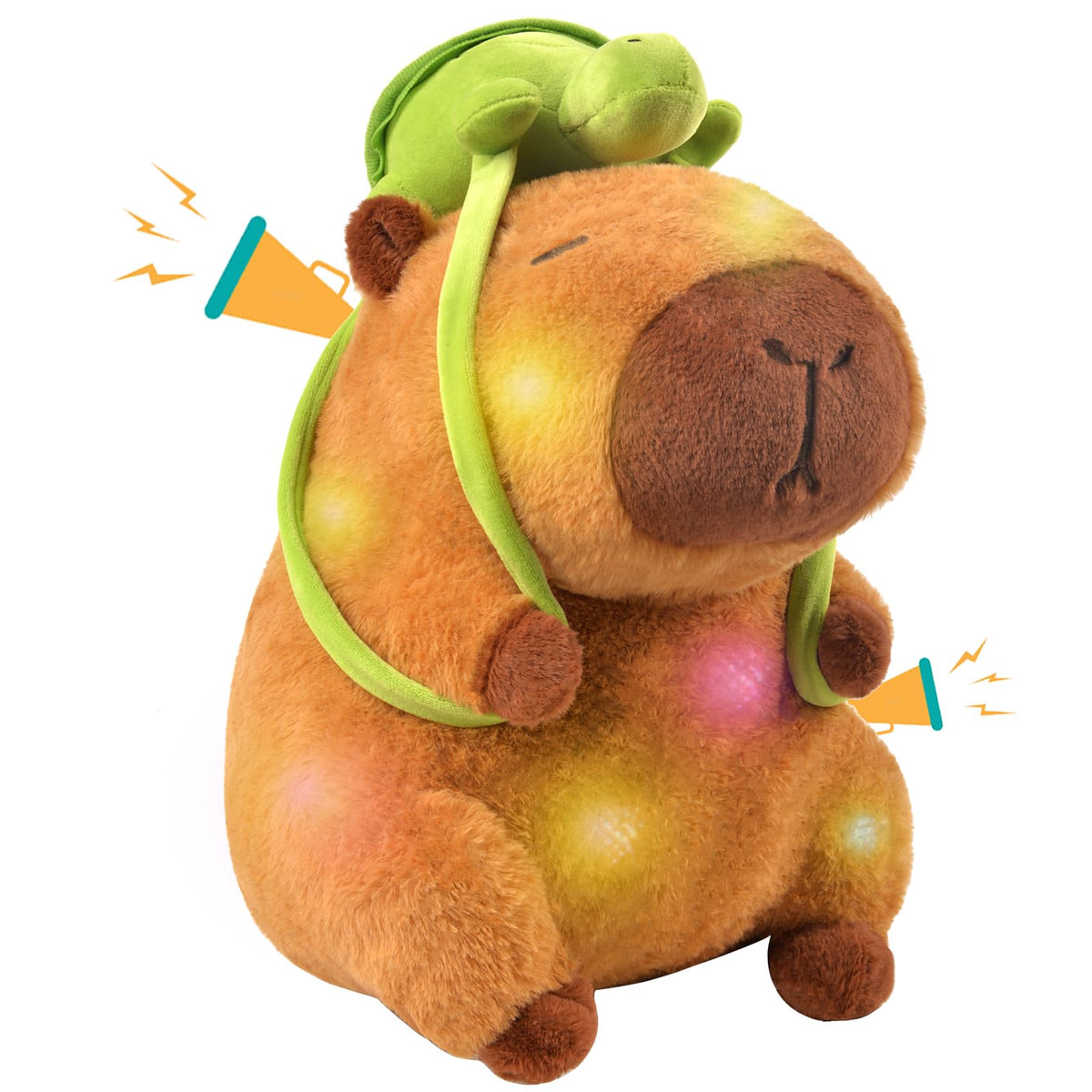 ChezMax capybara plush with detachable turtle backpack for versatile styling during play.