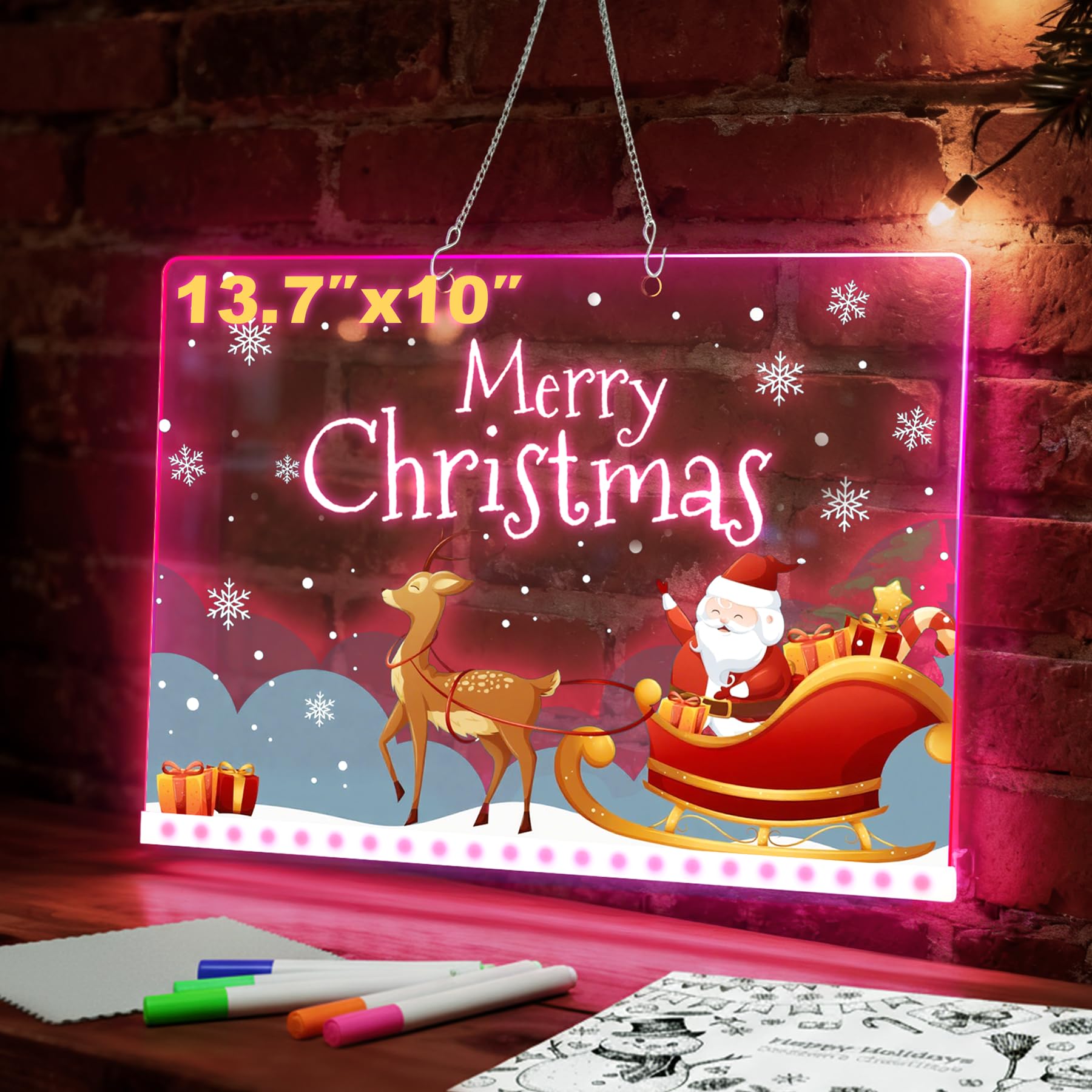 Chgfs LED drawing board on display with a large surface for art and messages.