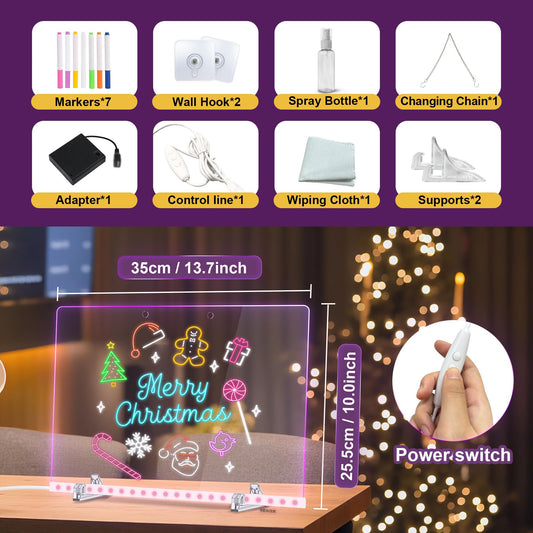 Chgfs LED note board shows an acrylic surface and clear display for reusable notes.