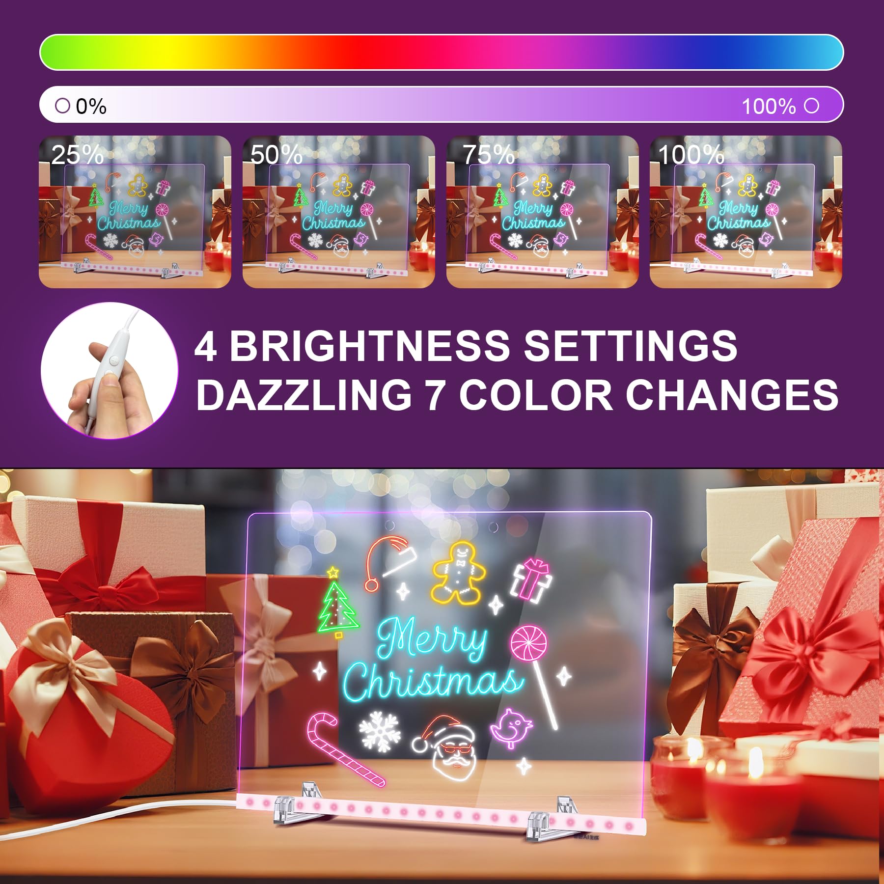Chgfs light-up board for tabletop use is compact and practical.