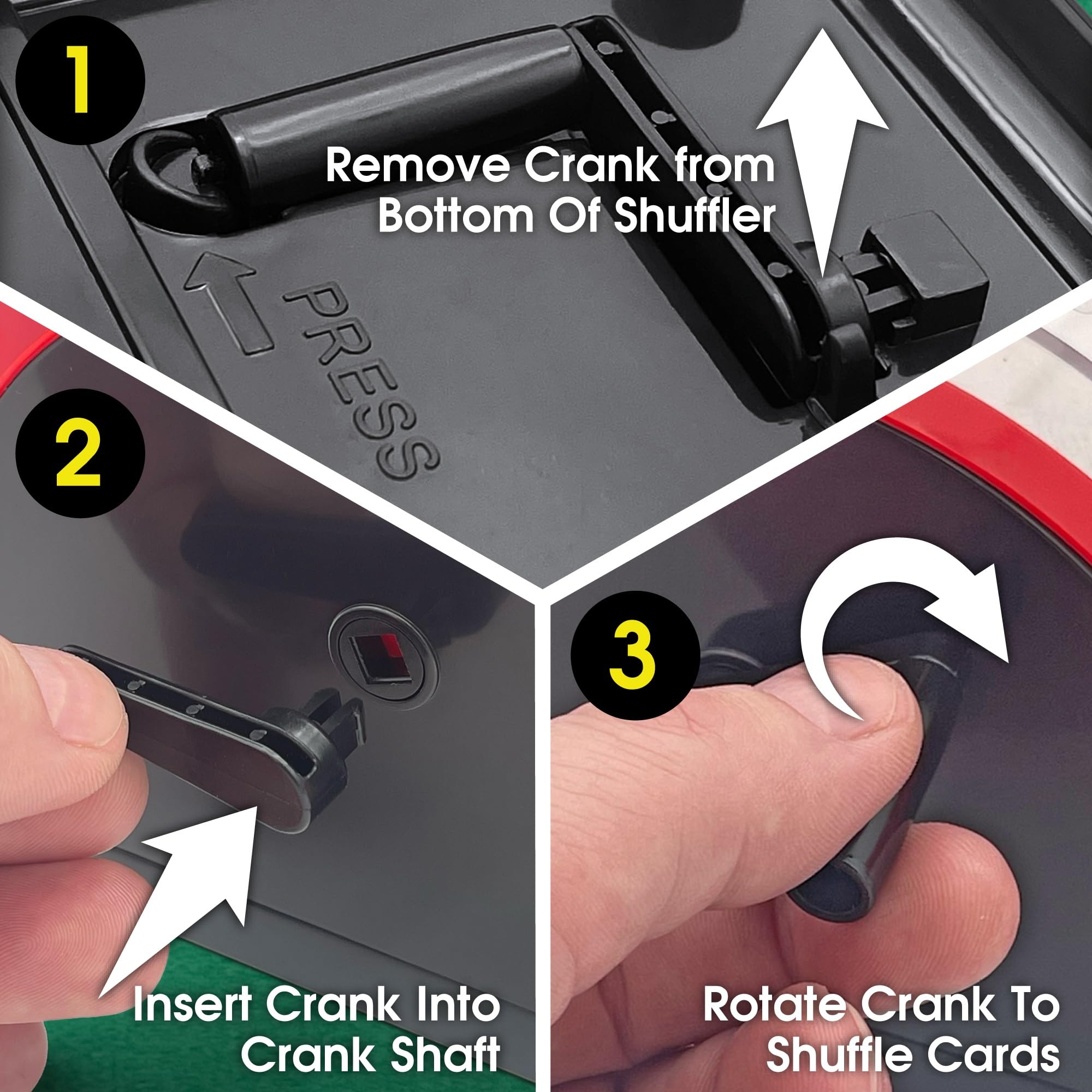 CHH Hand Cranked Card Shuffler durable construction close-up