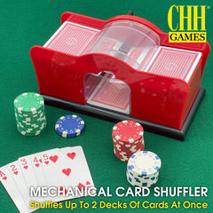 CHH Hand Cranked Card Shuffler crank in action for quiet, smooth shuffles
