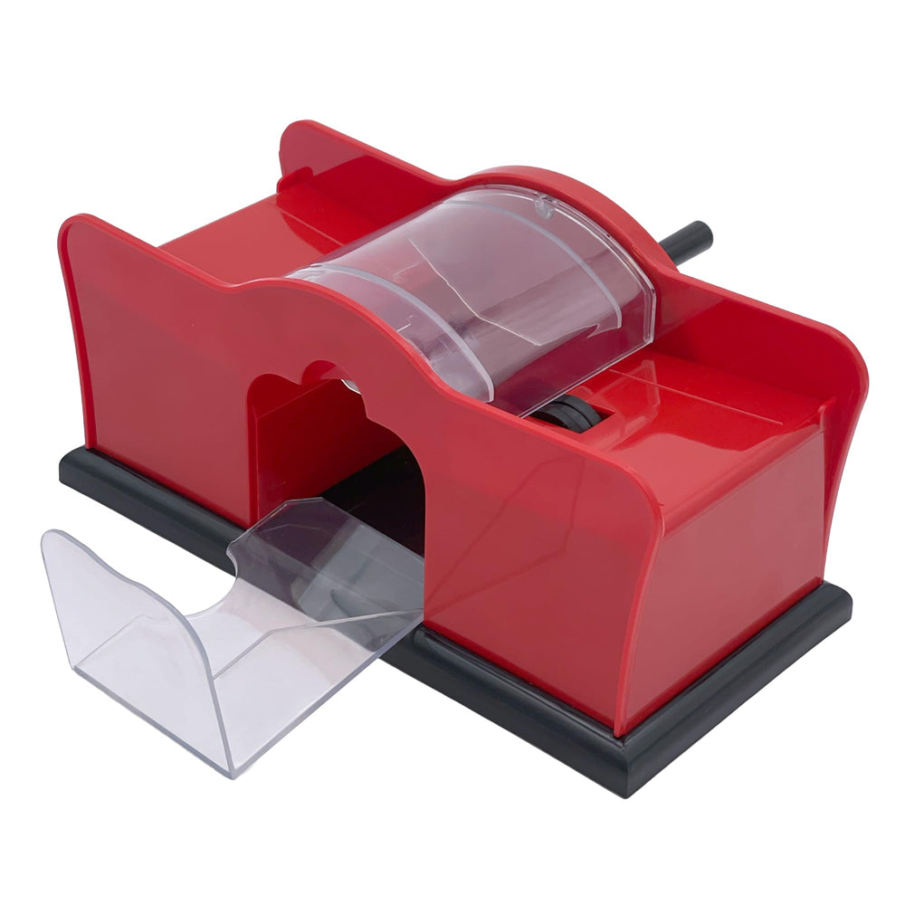 CHH Hand Cranked Card Shuffler front view showing two-deck capacity for family games