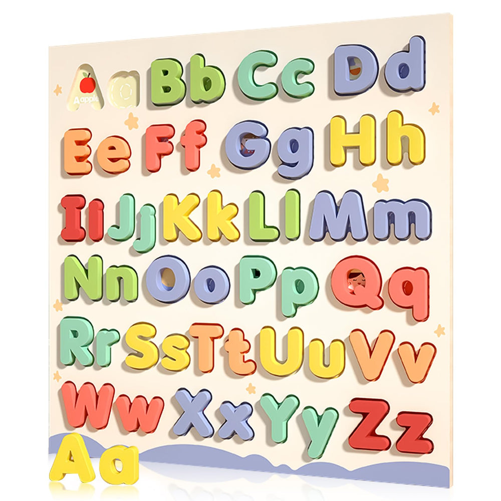 CHHQLZS alphabet puzzle board for toddlers supports early learning and grip control